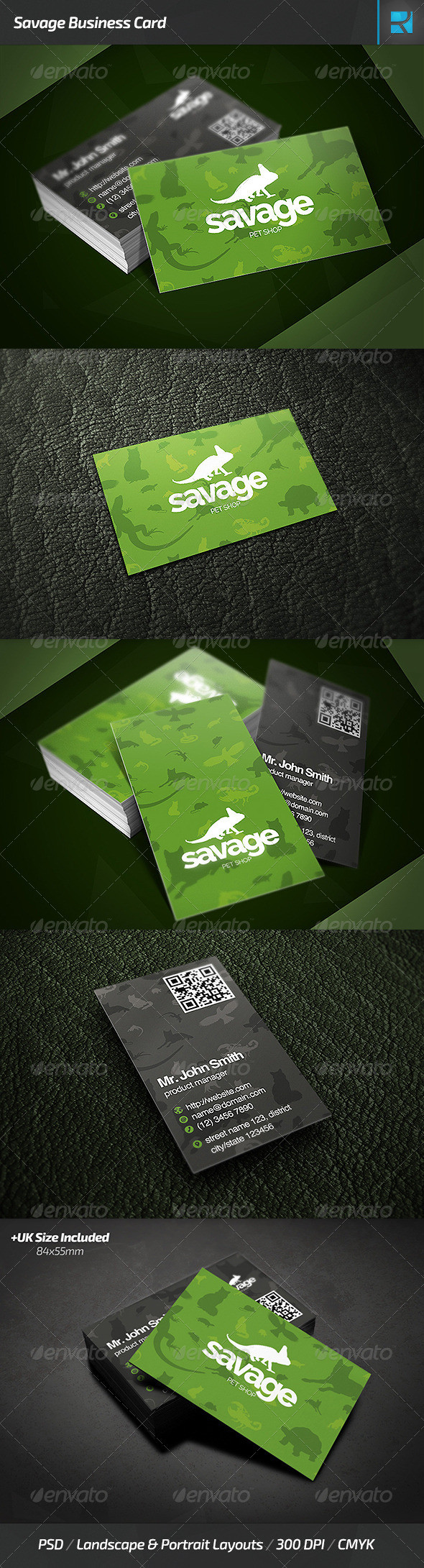 Savage business card preview