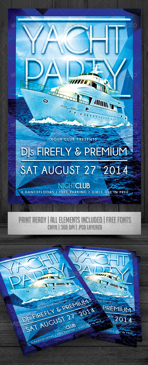 Yacht party flyer preview