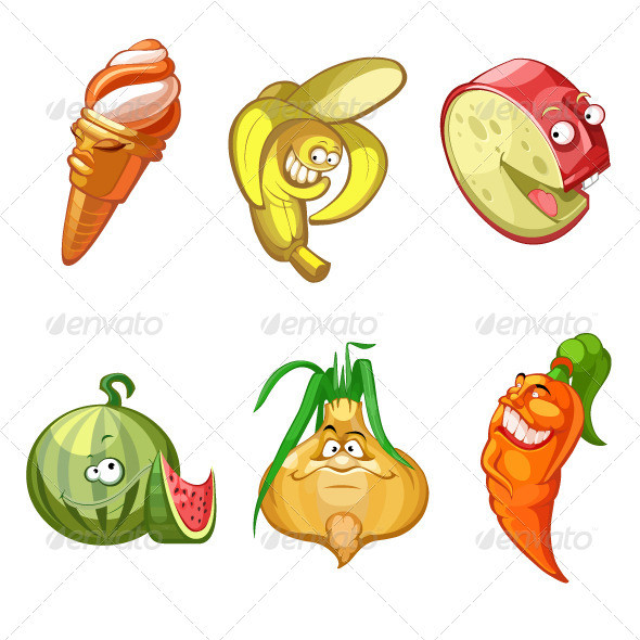 Set 20cartoon 20ice 20cream 20banana 20cheese 20watermelon 20onions 20carrots