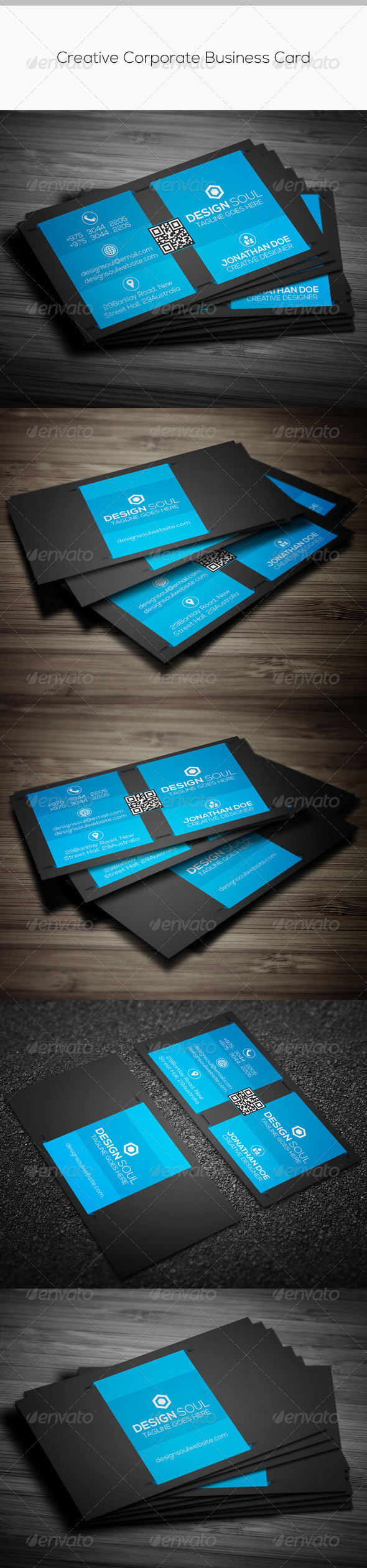 Creative corporate business card preview