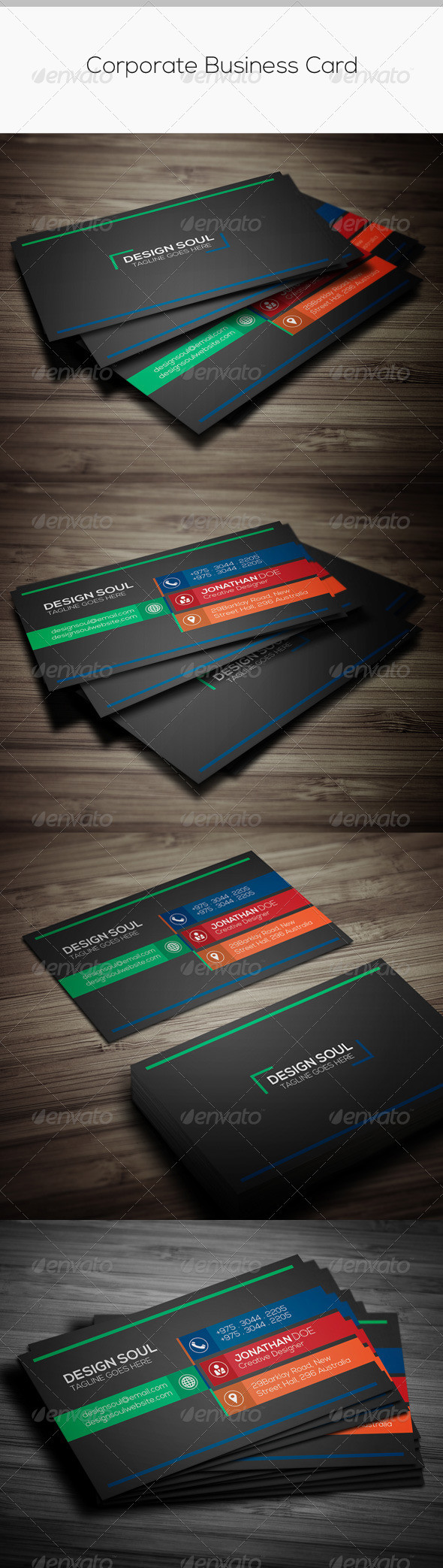 Corporate business card preview