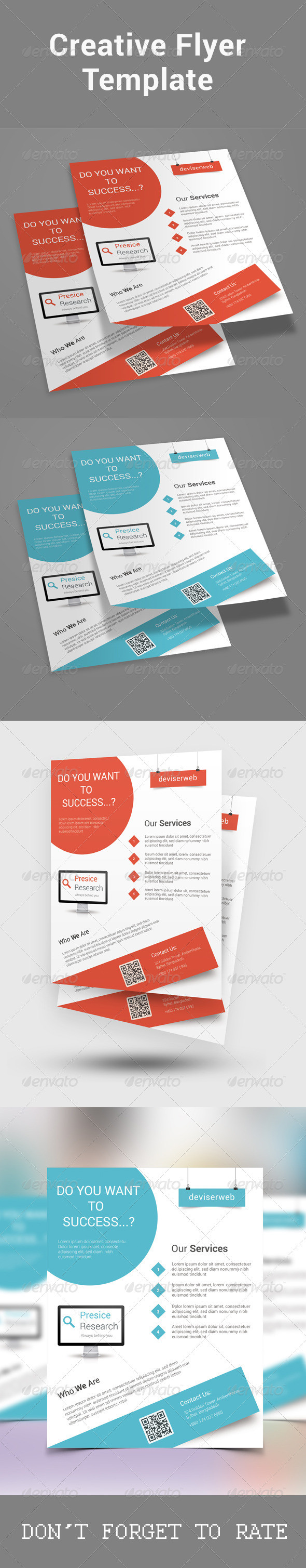 Modern creative flyer template design