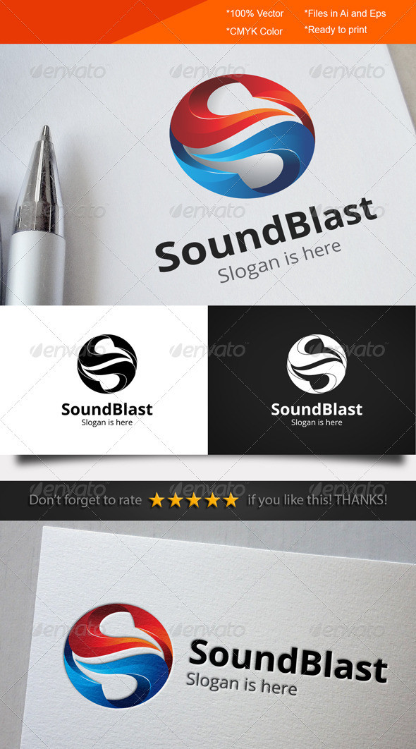 Sound blast logo template preview