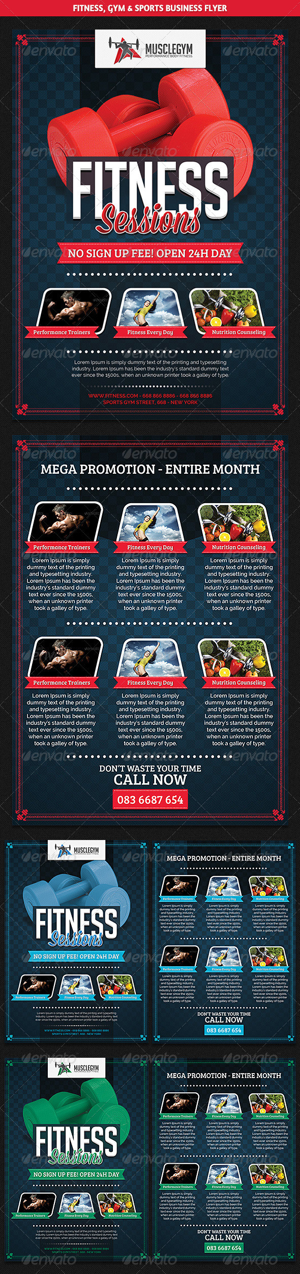 Fitness gym sports flyer showcase