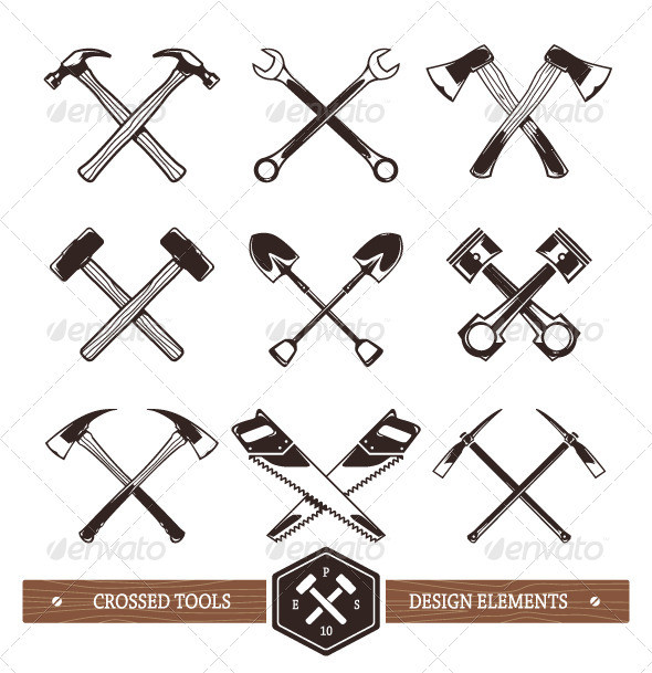 Crossed work tools 1