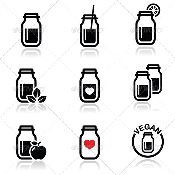 Green shake icons set prev