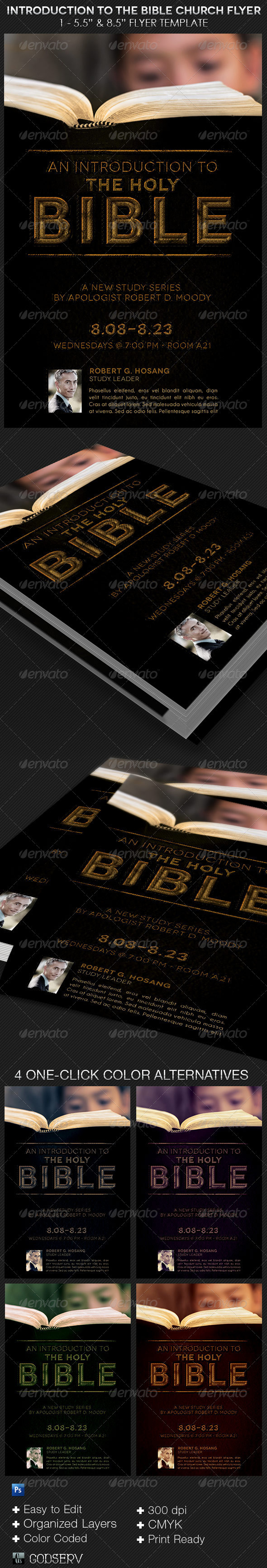 Introduction to the bible flyer template preview