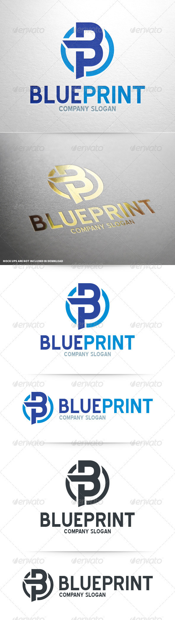 Blue print logo template