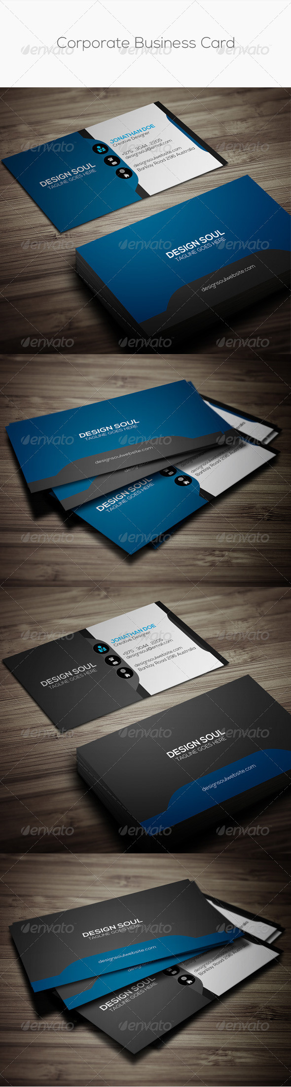 Corporate business card preview