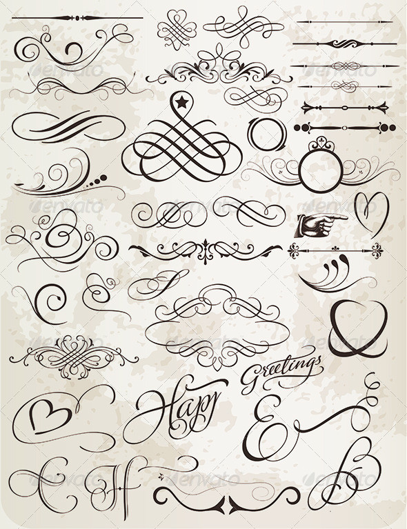 Calligraphic 20design 20elements 20perview