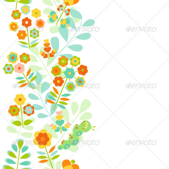 Seamless floral border background590