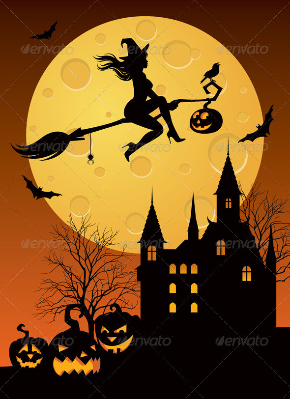 Witch on a broomstick