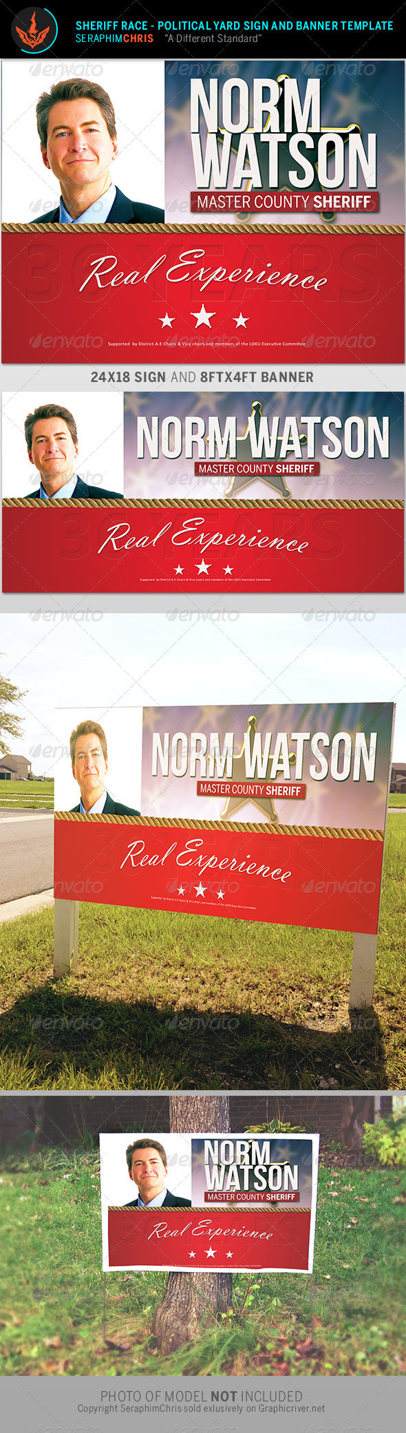 Sheriff race   political yard sign and banner template preview