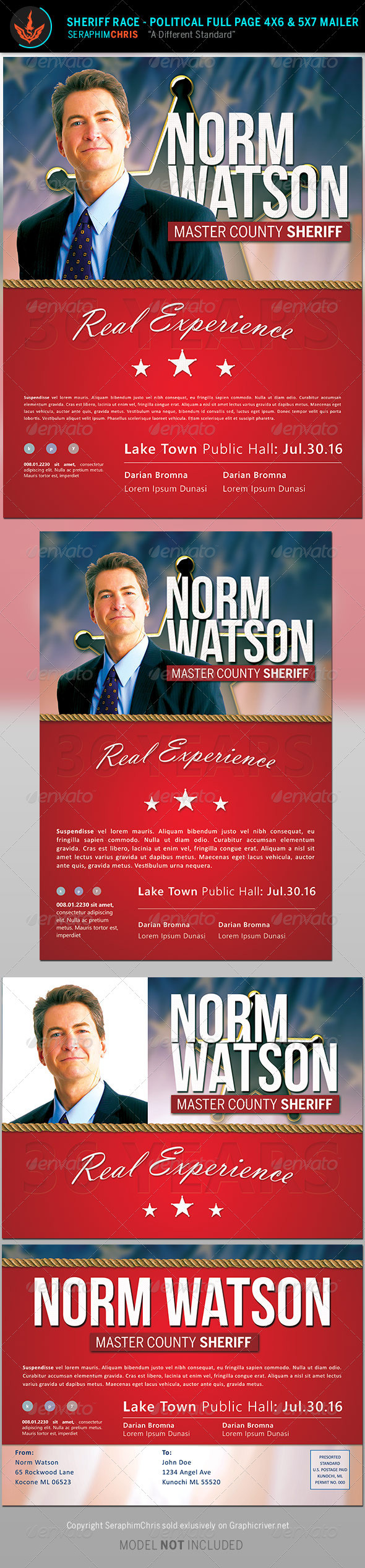 Sheriff race   political mailer template preview