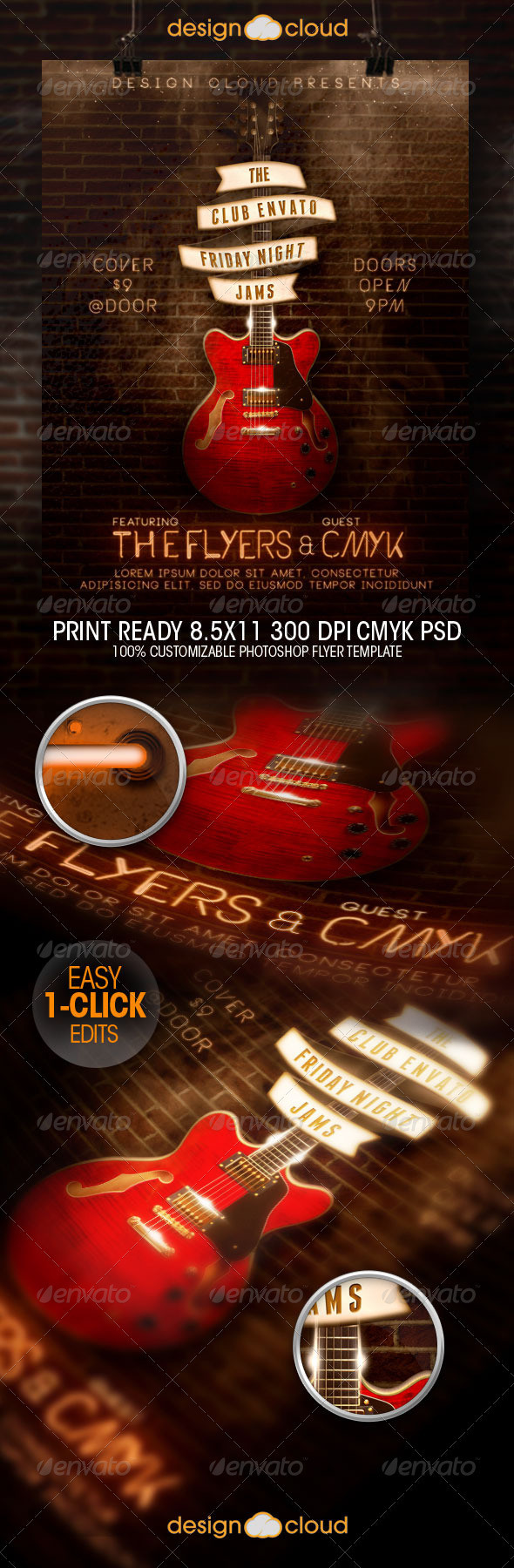 Preview friday night jams flyer template