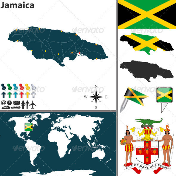 01 jamaica 20map 20world