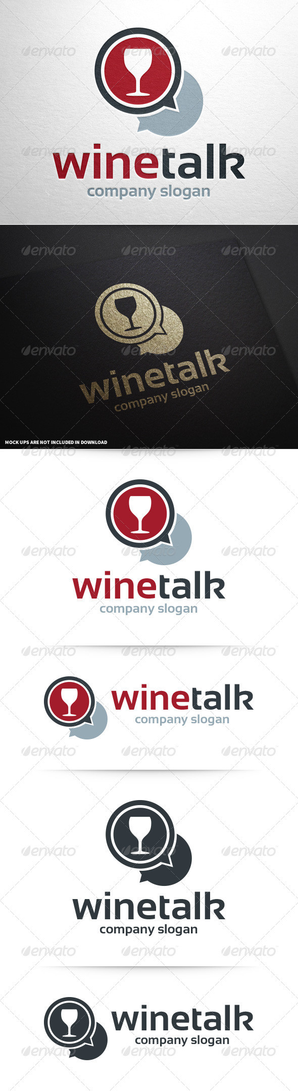 Wine talk logo template