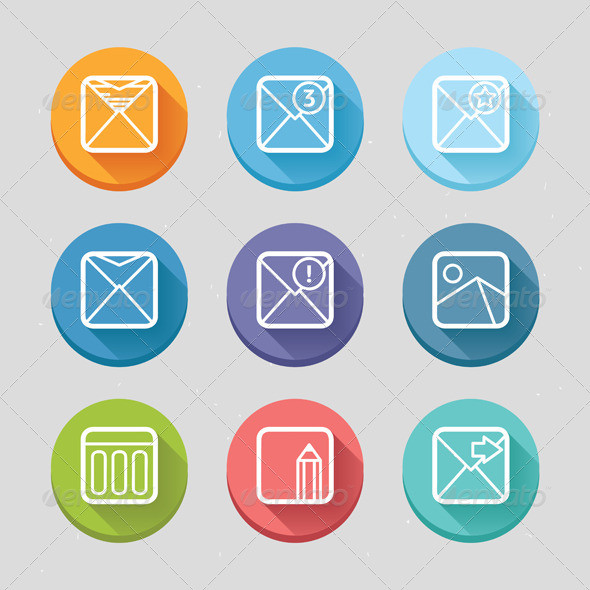 Mail flat icons 590