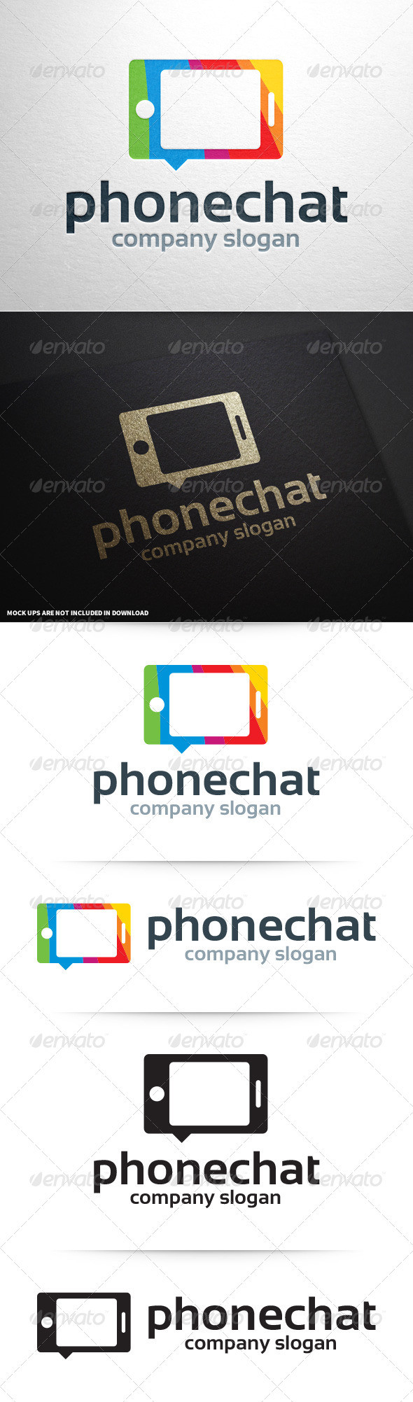 Phone chat logo template