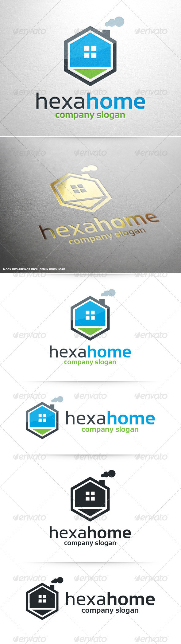 Hexa home logo template