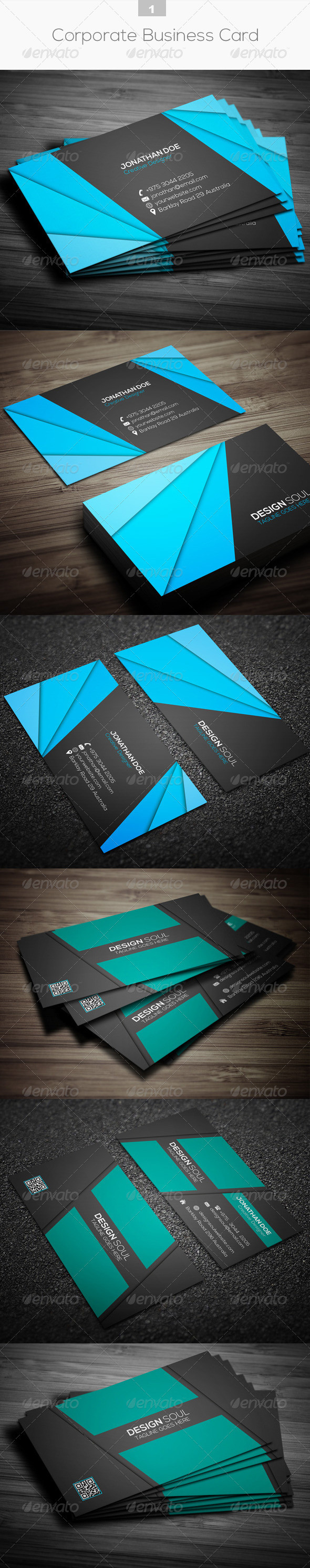 Corporate business card preview