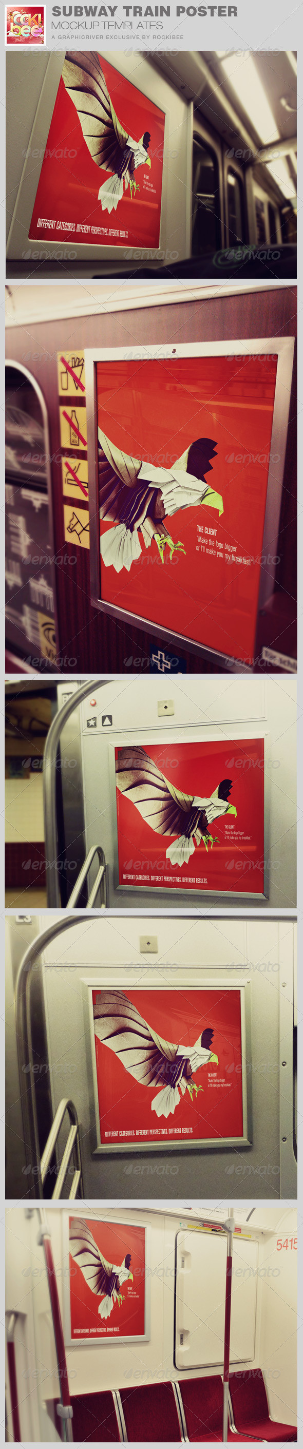 Subway train poster mockups templates image preview