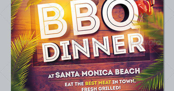 Box bbq dinner summer flyer template