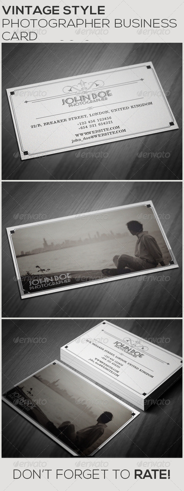 Preview vintage photography business card