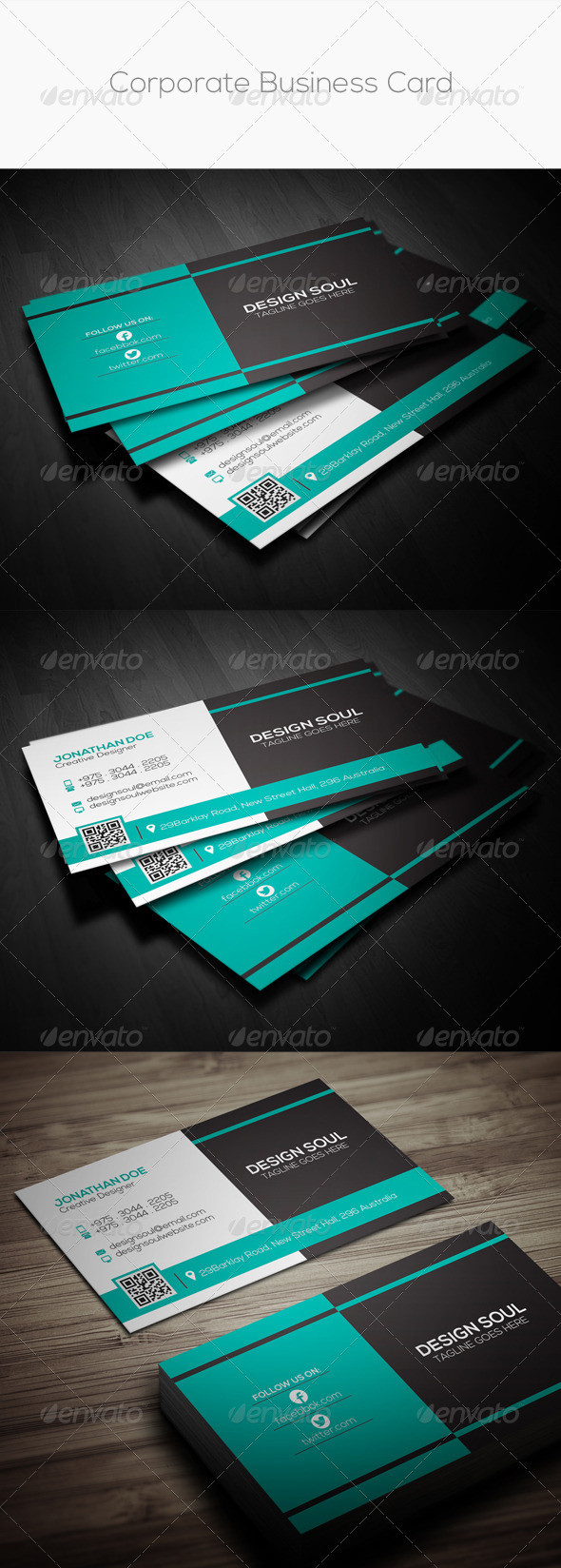 Corporate business card preview