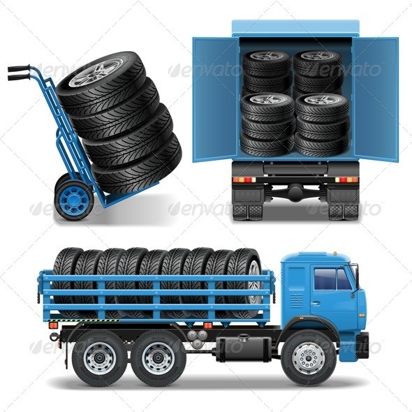 Vector 20tire 20delivery 20icons