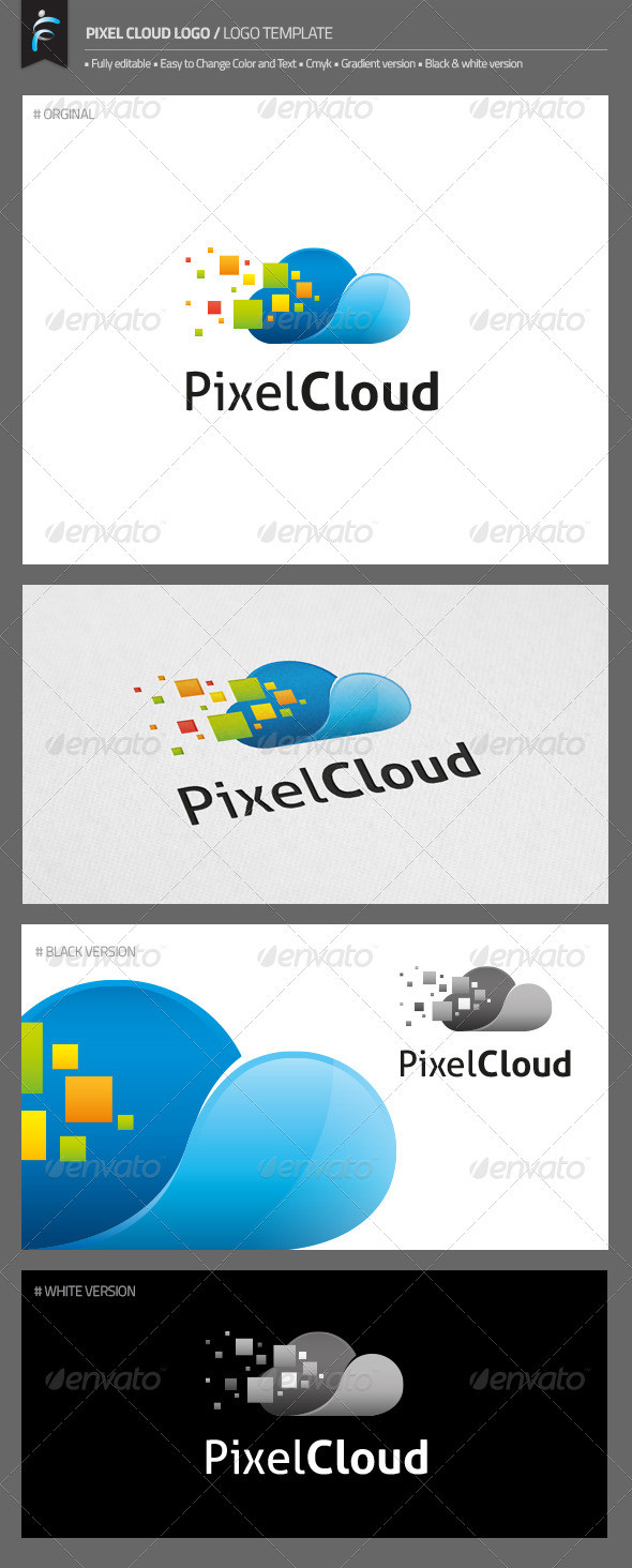 Pixel cloud logo