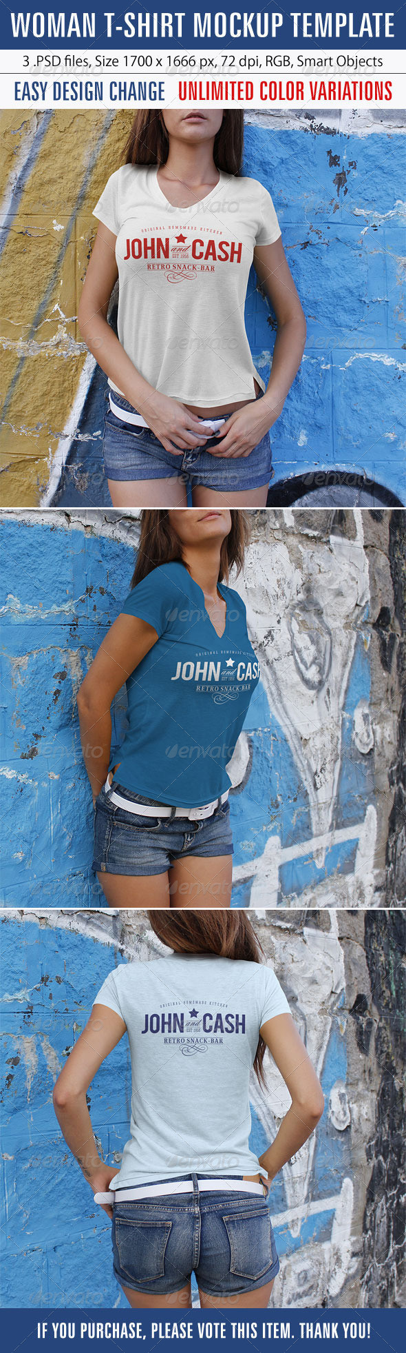 Woman t shirt mockup template preview