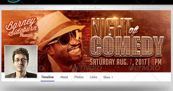 Box night of comedy facebook timeline covers template preview