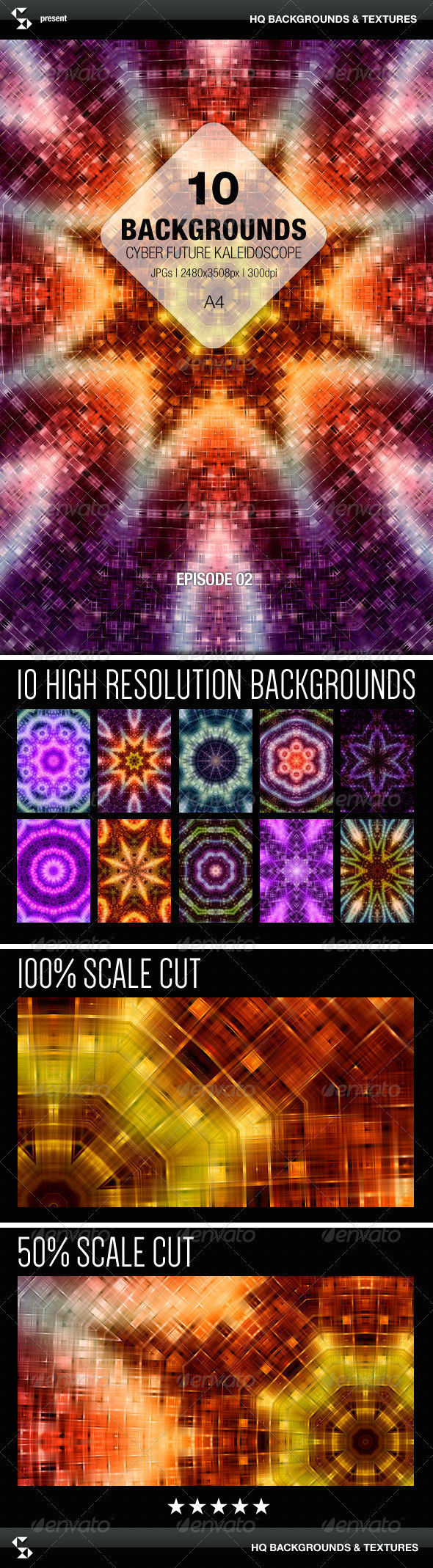 Cyber future kaleidoscope backgrounds 02 preview