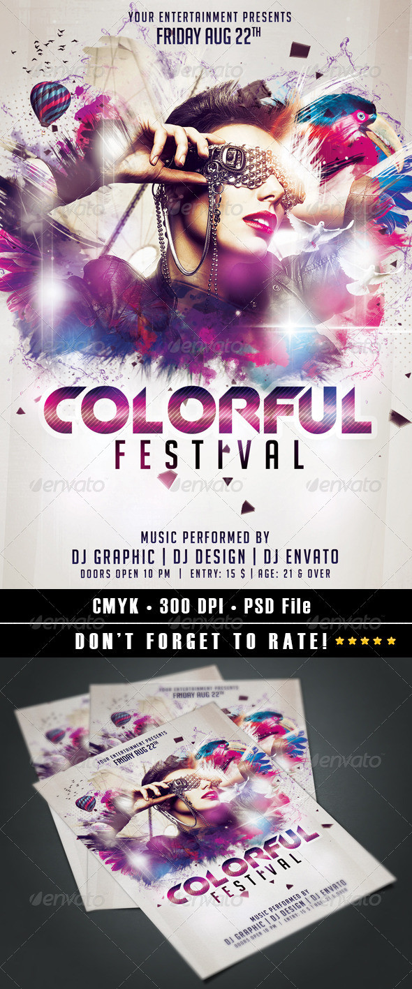 Colorful festival flyer preview