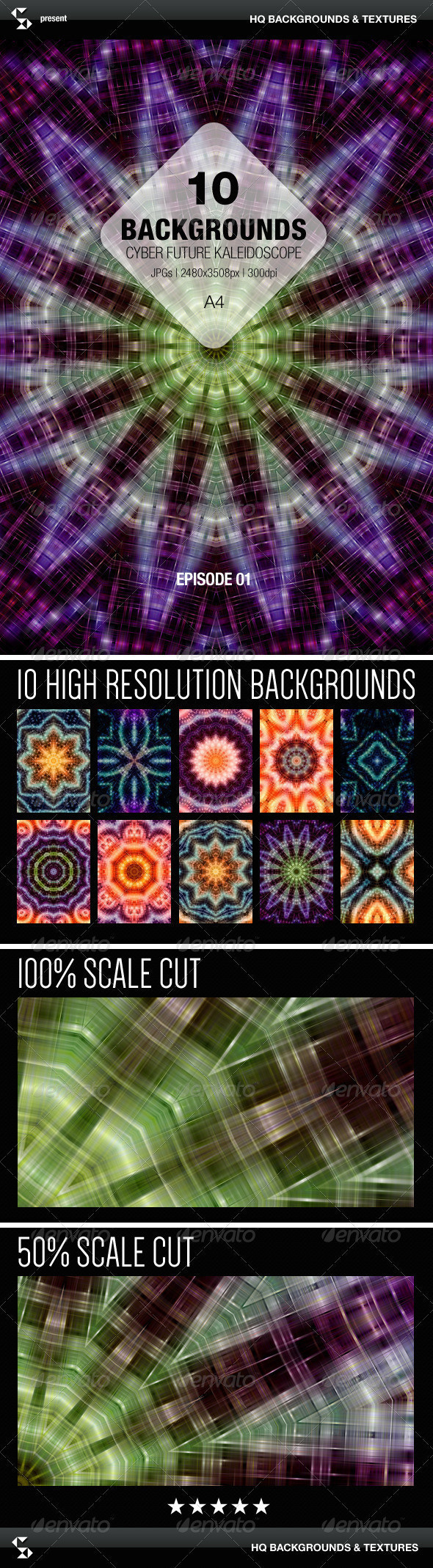 Cyber future kaleidoscope backgrounds 01 preview