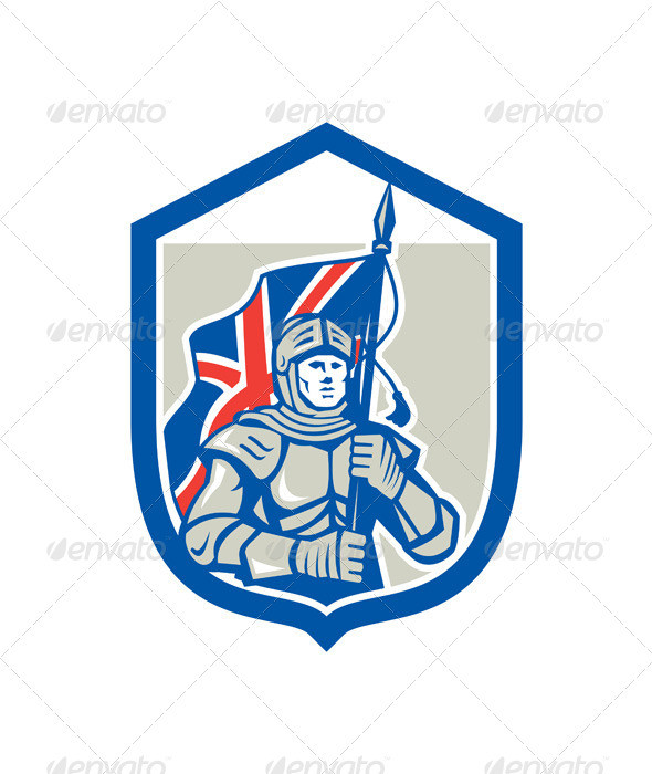 Knight hldng british flag frnt shield gr prvw