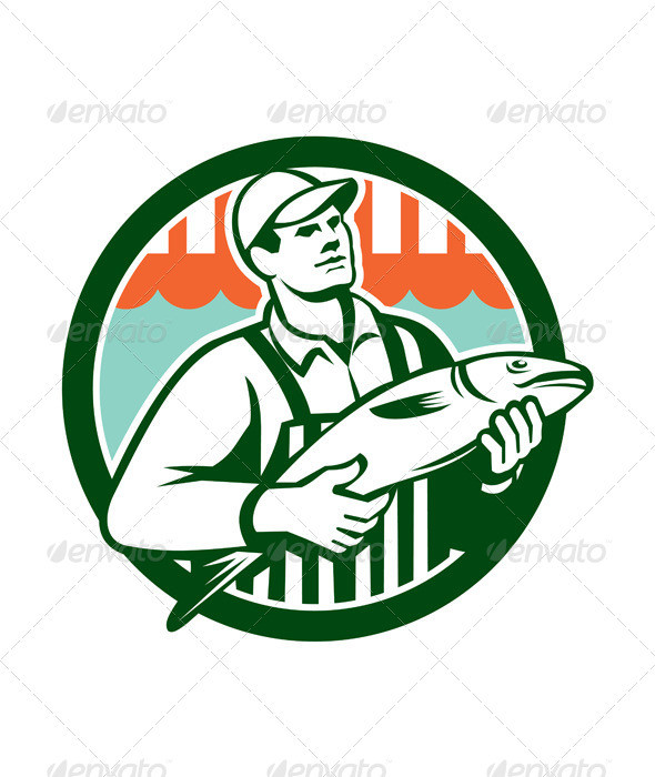 Fishmonger holding fish circ gr prvw