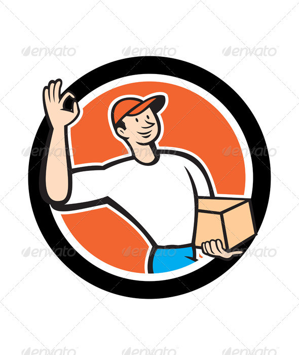 Delivery man okay sign circ prvw