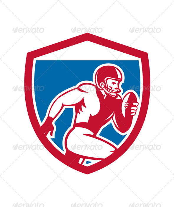 American football player running side shield gr prvw