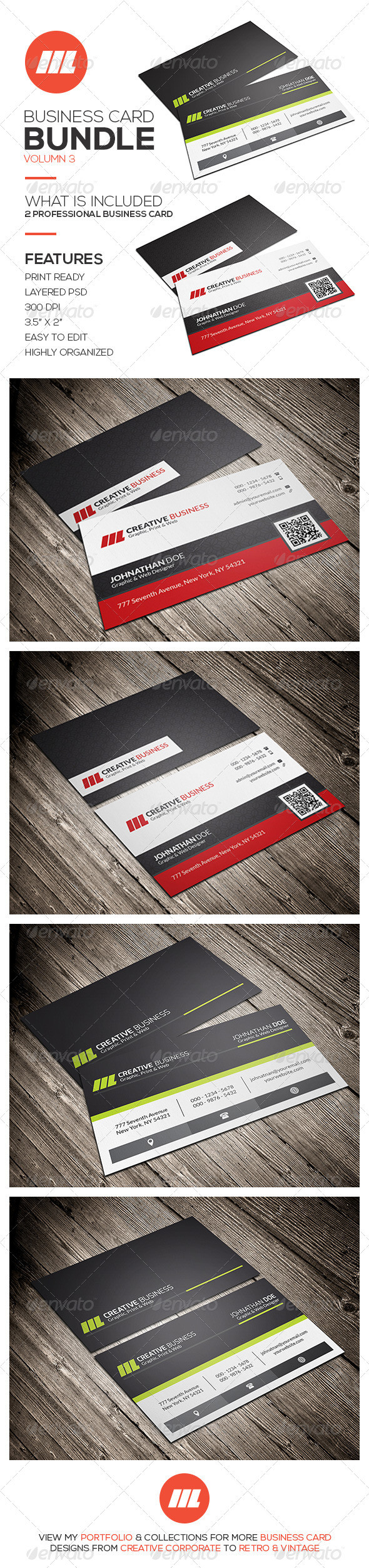 03 modern creative corporate business card template bundle preview