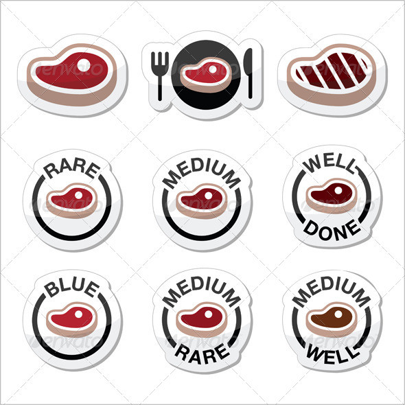 Steak labels set colour prev