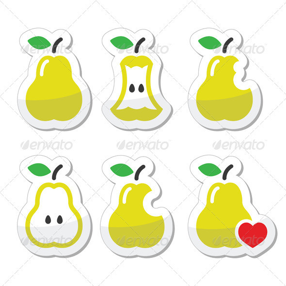 Pear core labels set prev