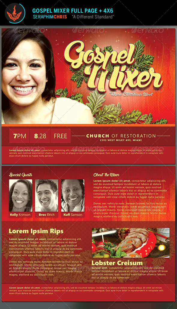 Gospel mixer flyer template preview