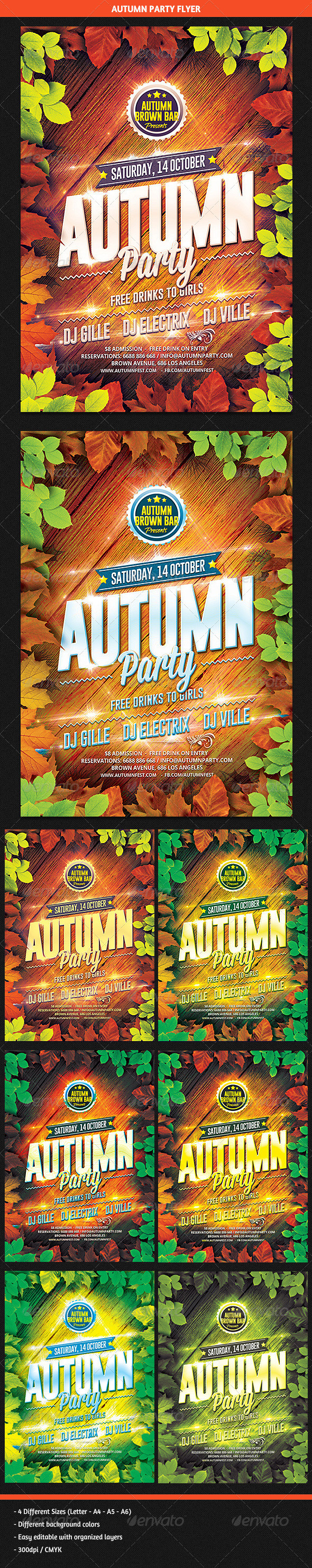 Autumn party flyer showcase