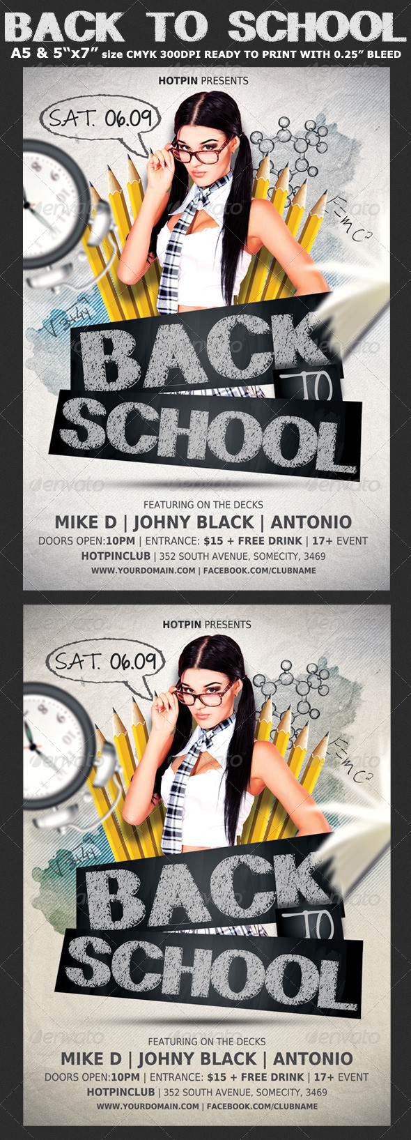 Back to shool party flyer template 5 preview