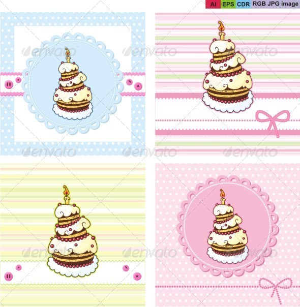 Cards 20set 20with 20holiday 20cake