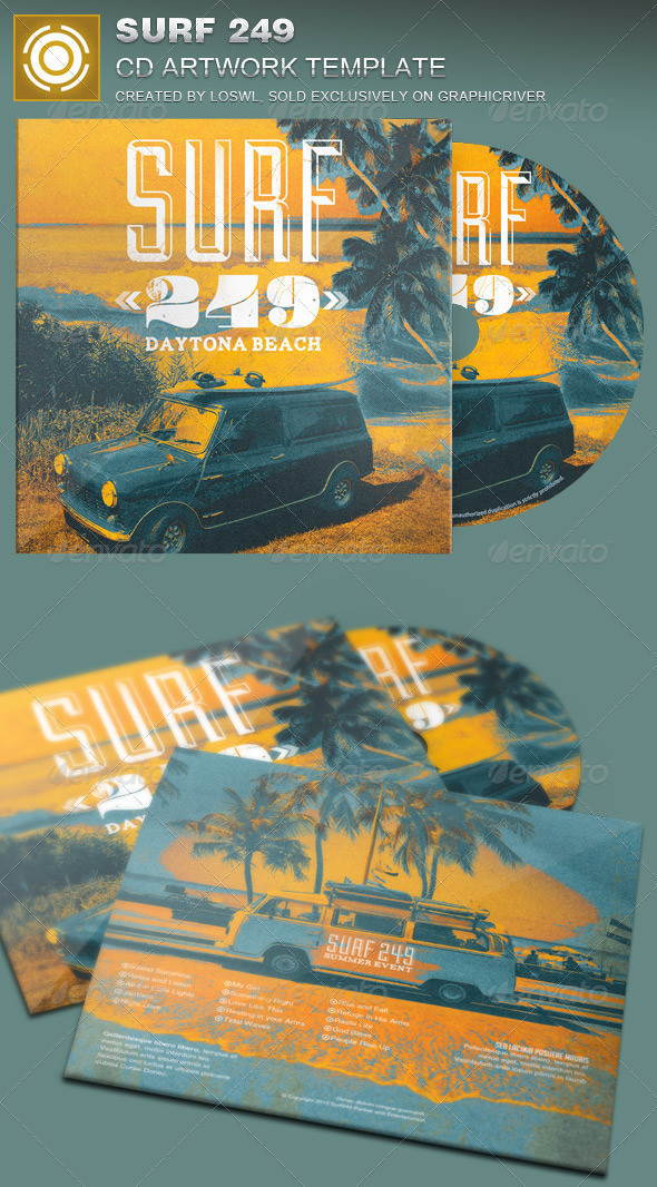 Surf 249 cd artwork template image preview