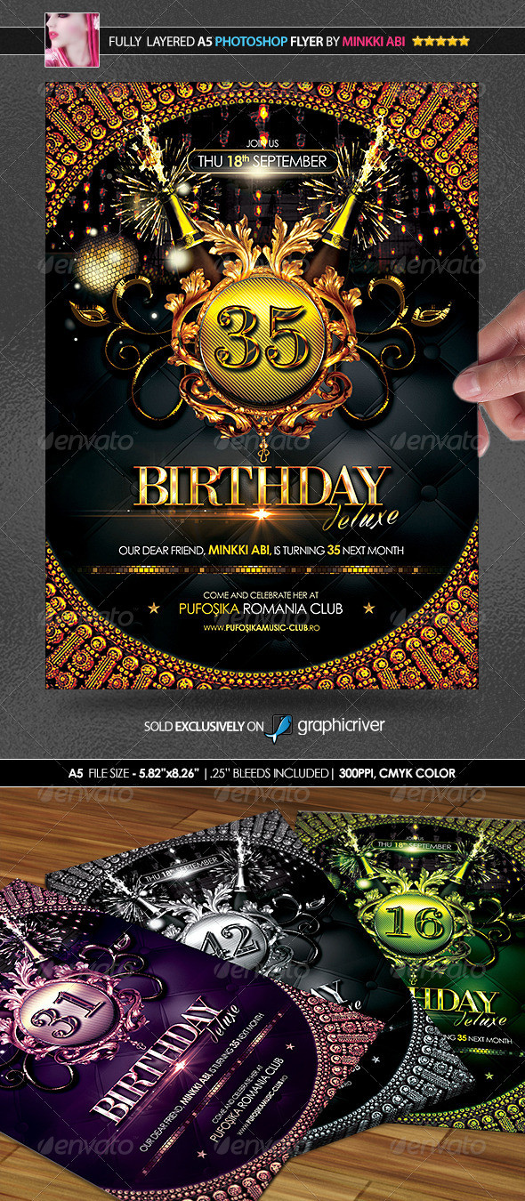 Birthday 20party anniversary 20flyer celebration birthday 20invitation jubilee ceremony gold 20deluxe vip 20flyers top 20luxury 20flyers glamorous fireworks