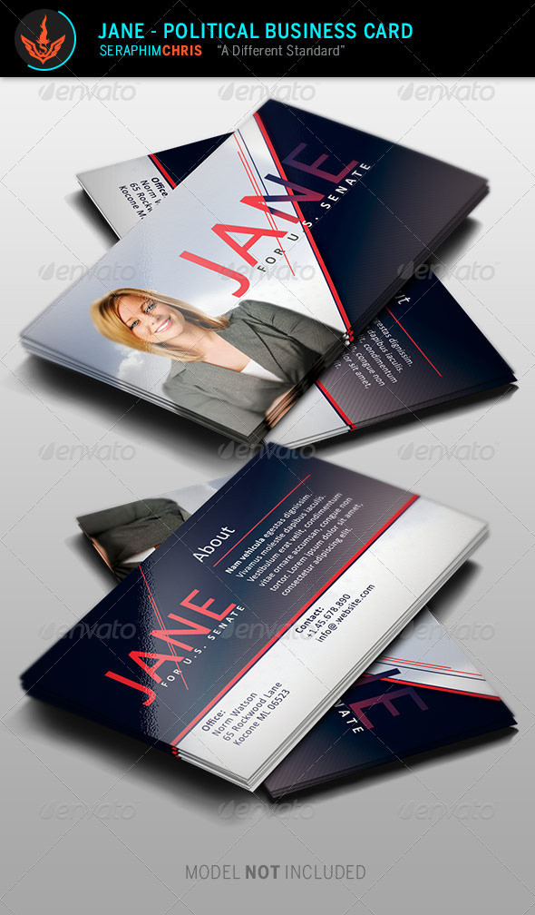 Jane   political business card template preview